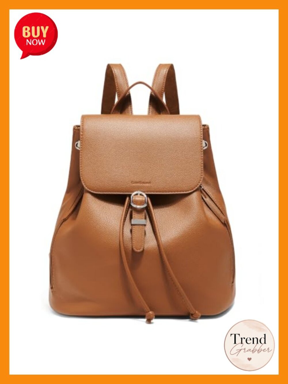 Vegan Leather Drawstring Backpack Purse for Women - Travel Office Daily
